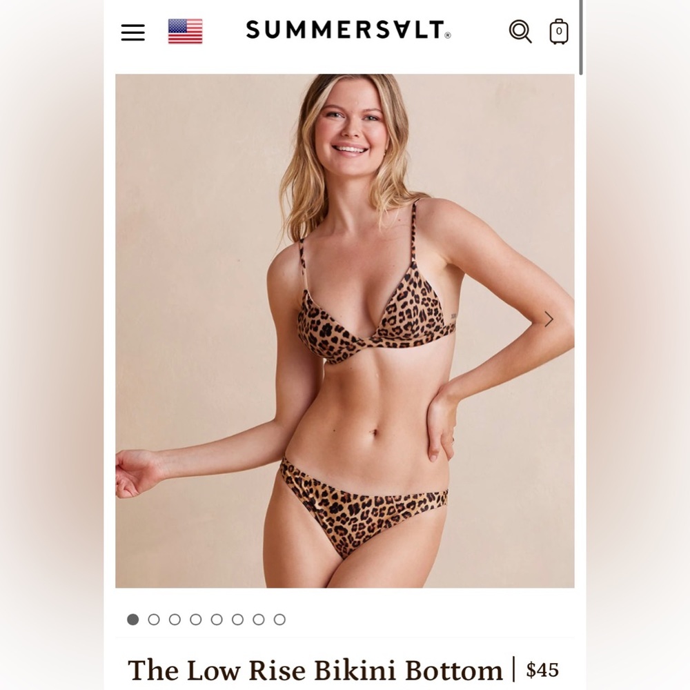 NWT leopard print bikini top, rash guard, bikini bottoms